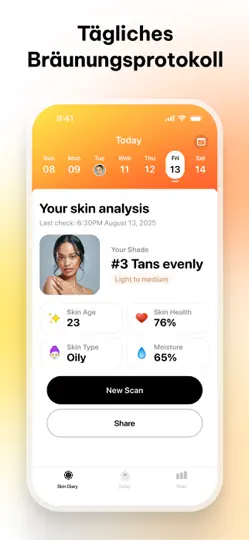 Screenshot von SunRay UV, SPF Tanning App auf dem iPhone 5