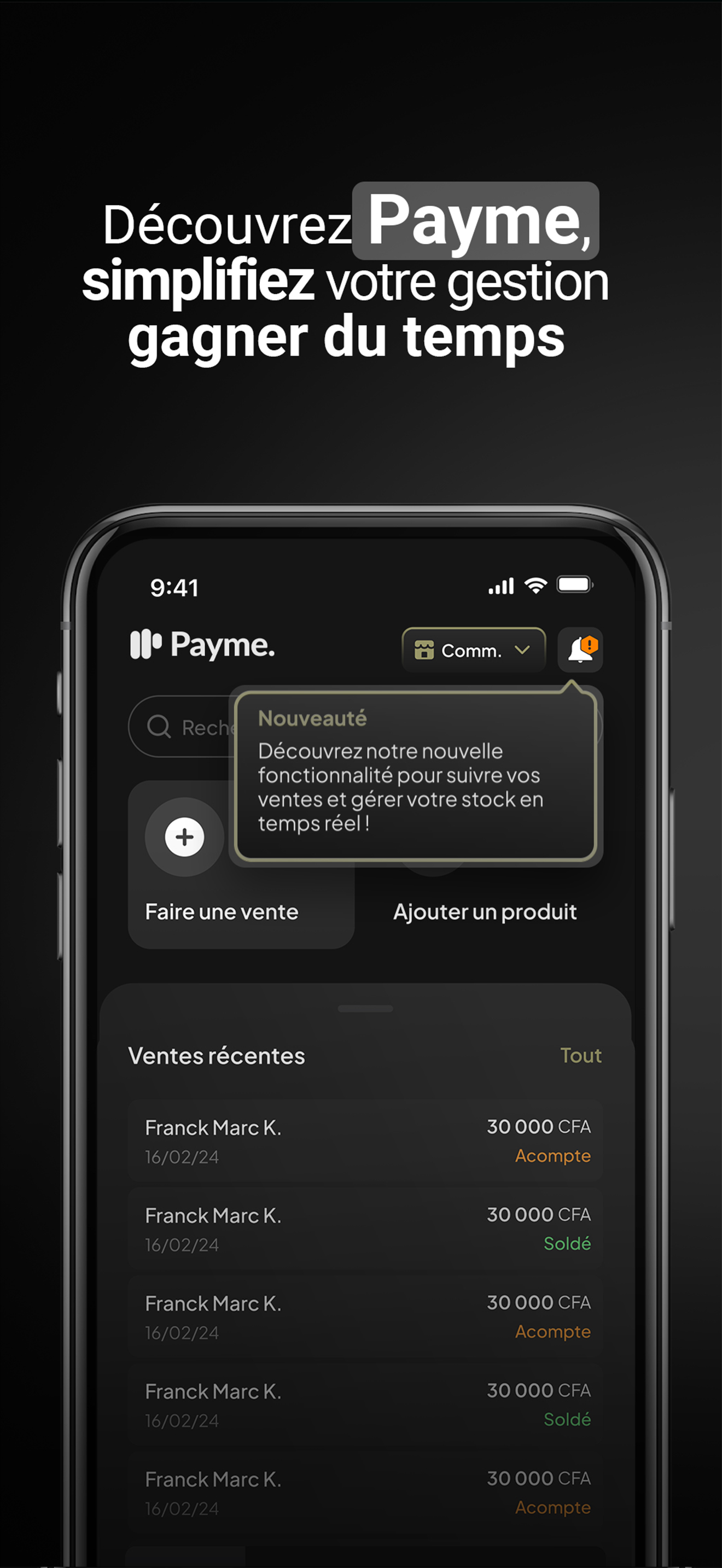 Payme - Facturation et Finance