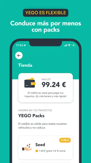Captura de pantalla de YEGO Mobility en iPhone 4