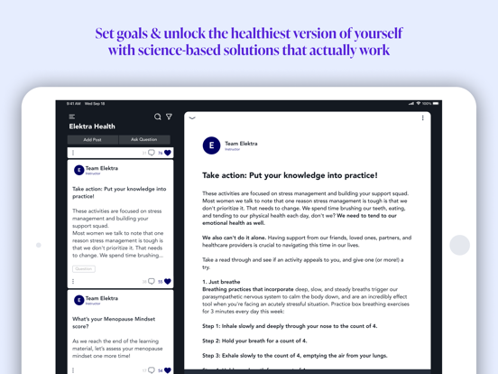 Elektra Health iPad screenshot 4 - Health & Fitness app