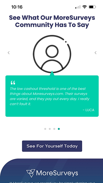 MoreSurveys Paid Surveys App Screenshot