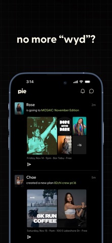 Pie: Free Events, Cool People iPhone screenshot