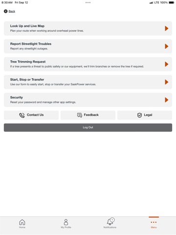 SaskPower iPad screenshot 6