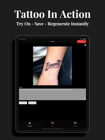 TryInk - AI Tattoo iPad screenshot