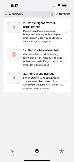 Screenshot von Pausenraum auf dem iPhone 3
