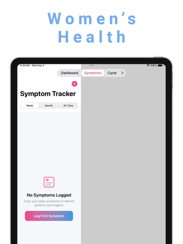 PCOS Symptoms Cycles Tracker iPad screenshot