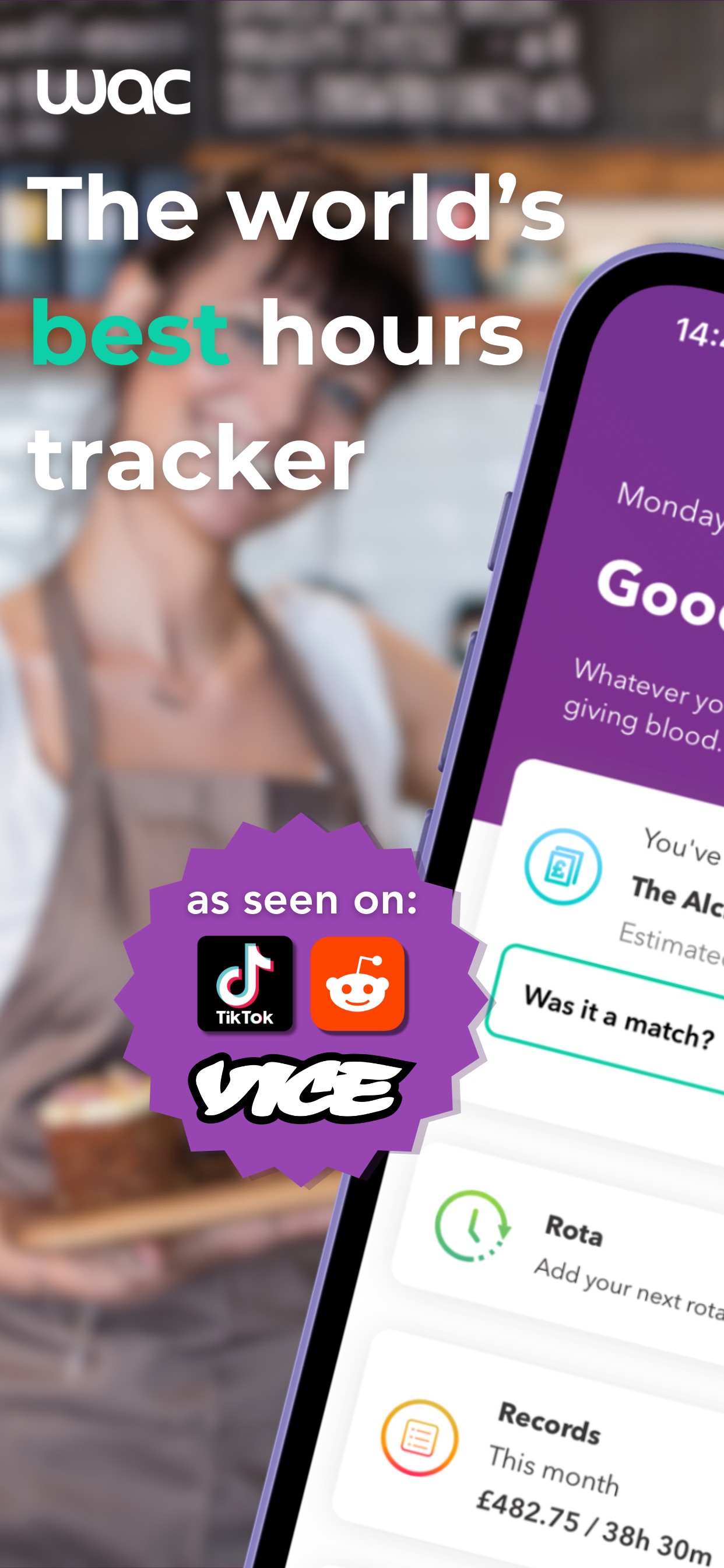 wac - shift & earnings tracker 스크린샷 1