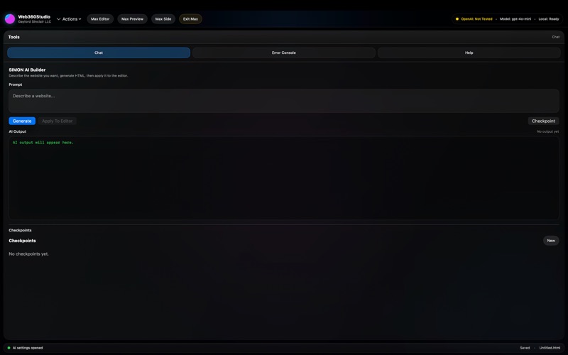 WEB360 STUDIO screenshot