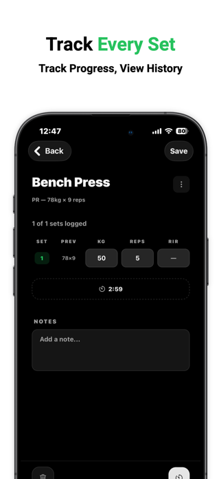 Sets Gym Tracker Screenshot 2 of 5