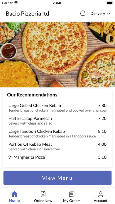 Bacio Pizzeria Screenshot