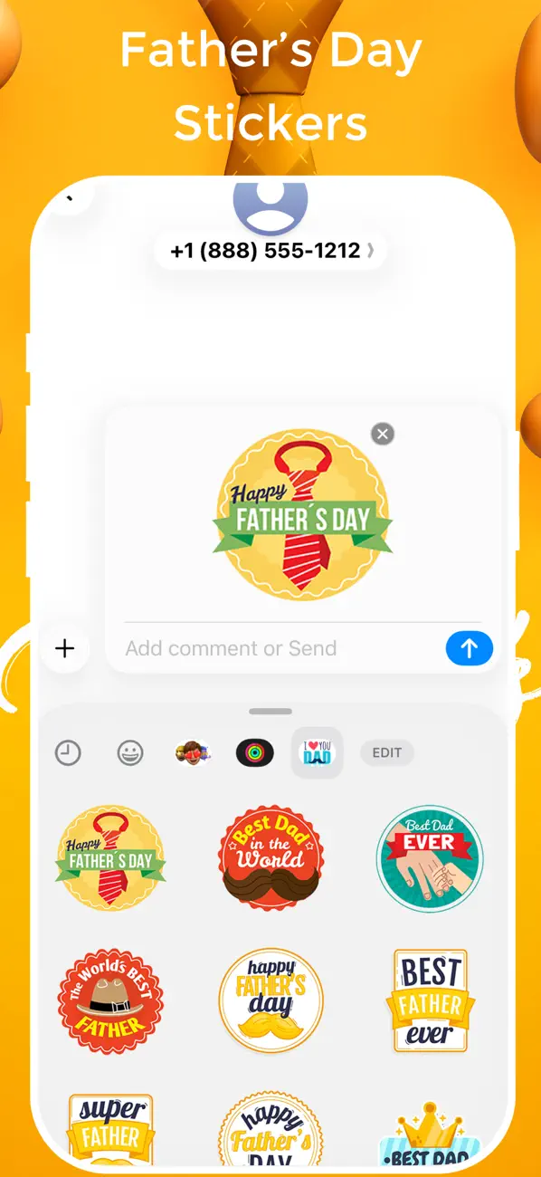 Screenshot #3 pour Happy Father's Day Stickers!!