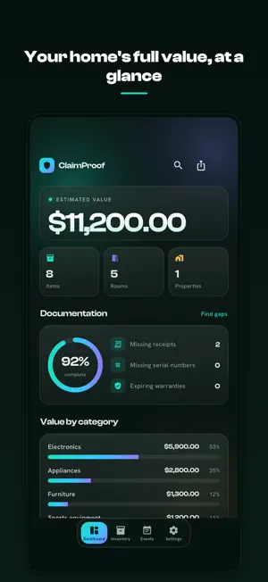 ClaimProof: Home Inventory screenshot 1
