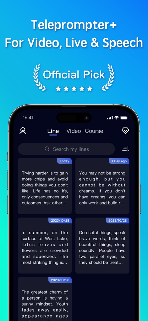 Teleprompter-Record Script - Photo & Video App | MWM
