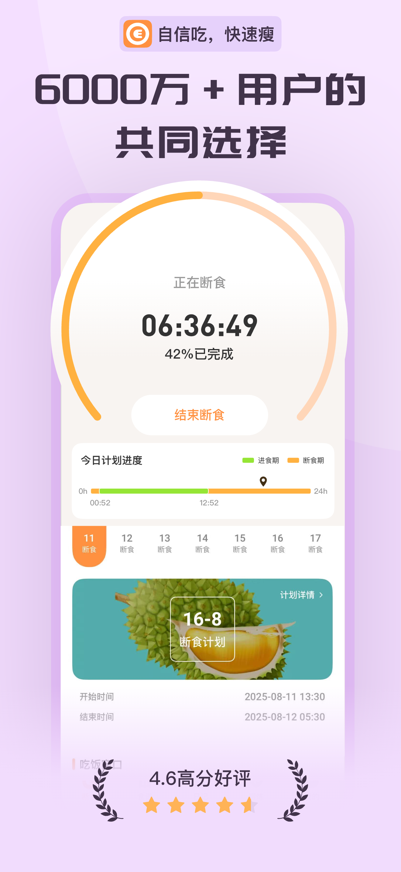 怪兽轻断食：自律饮食食谱，食物热量卡路里计算，间歇性断食追踪
