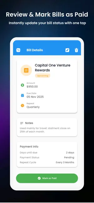 Credit Card Bill Reminder screenshot 3