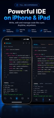 Code IDE: Python Java C++ Html iPhone screenshot