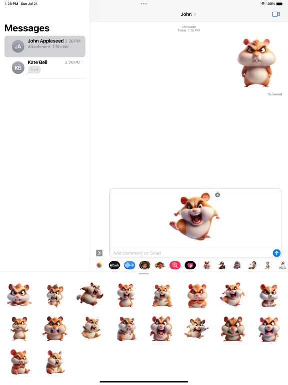 Screenshot #5 pour Angry Hamster Stickers