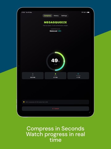 MEGASQUEEZE - Video Compressor iPad screenshot
