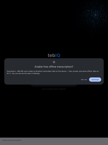 tebIQ — AI Medical Scribe iPad screenshot