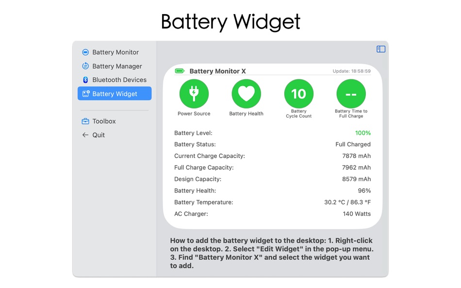 #5. Battery Monitor X-Health,Info (macOS) 由: 哲 魏