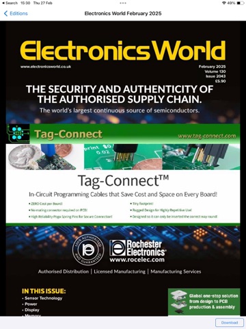 Electronics World magazine iPad screenshot