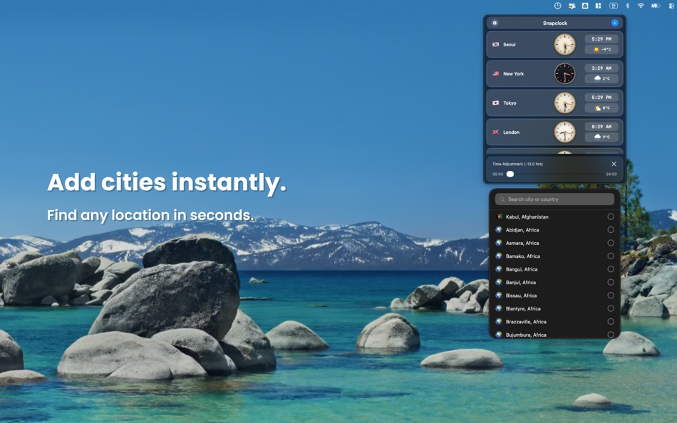 #3. Snapclock – World Clock (macOS) By: HoJin Lee