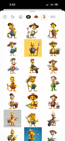 Gardener Duck Stickers iPhone screenshot