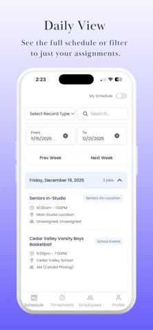 Airstudio Scheduling iPhone screenshot