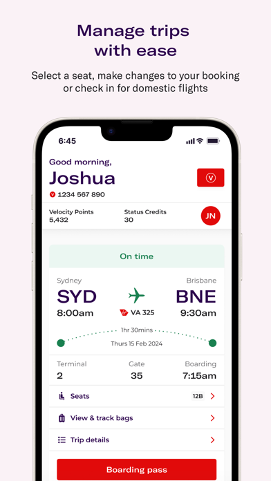 Virgin Australia Screenshot