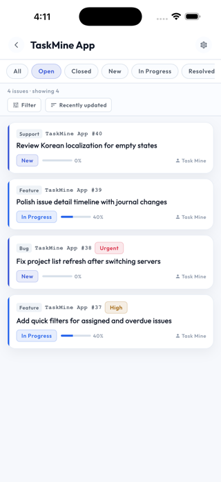 TaskMine for Redmine Screenshot 3 of 6