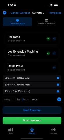 WorkoutLogix screenshot