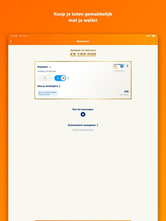 Staatsloterij iPad app afbeelding 2