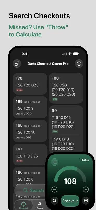 Darts Checkout Scorer Pro screenshot 2 of 10