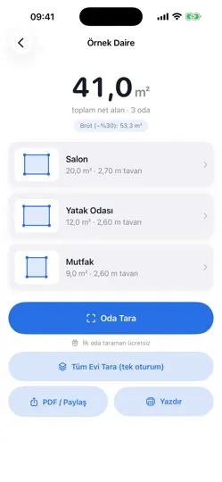 Metrekare: Oda & Ev Ölçüm iPhone Ekran Görüntüsü 2