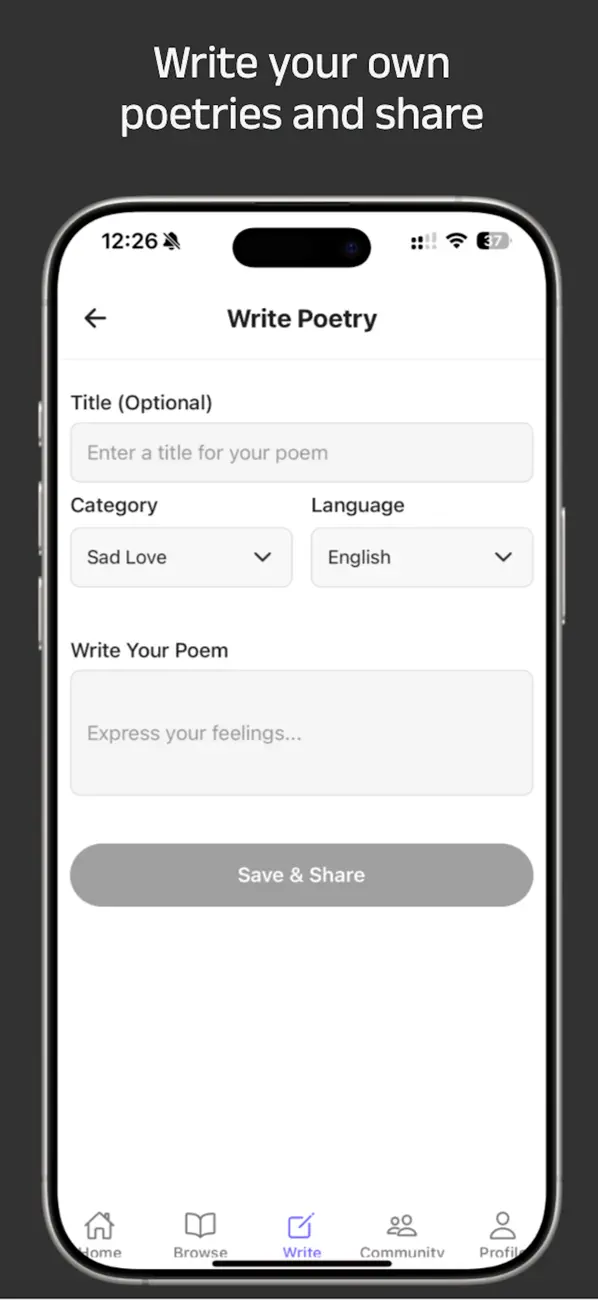 Screenshot #3 pour Heartfelt: Sad & Love Poetry
