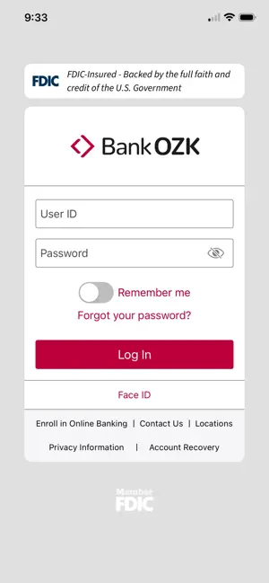 Bank OZK Mobile Banking iPhone screenshot 1