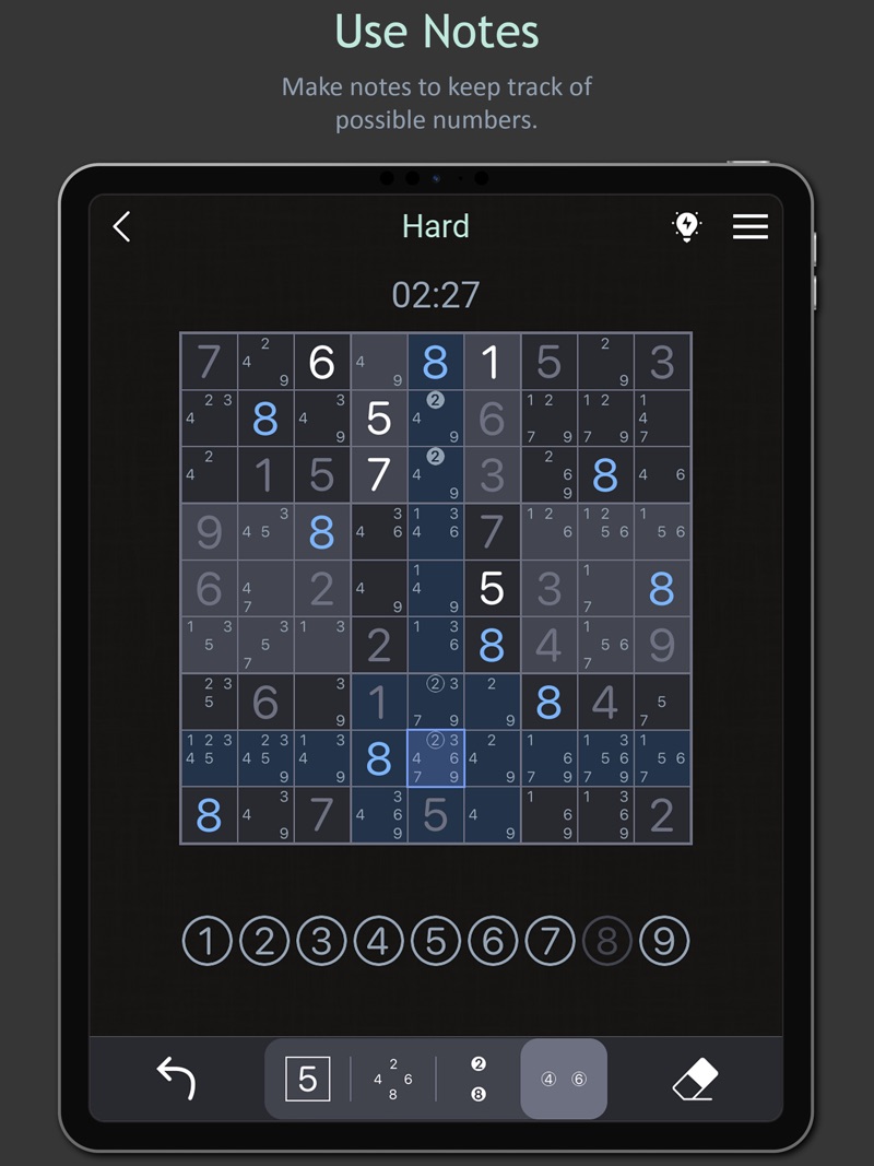 Dark Sudoku - Classic Puzzle official gameplay screenshot 2