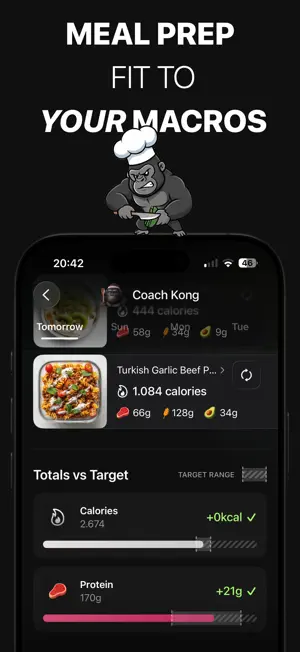 Coach Kong: Meal Prep & Gym screenshot 1