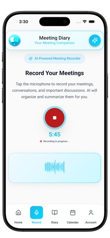 Meeting Diary screenshot