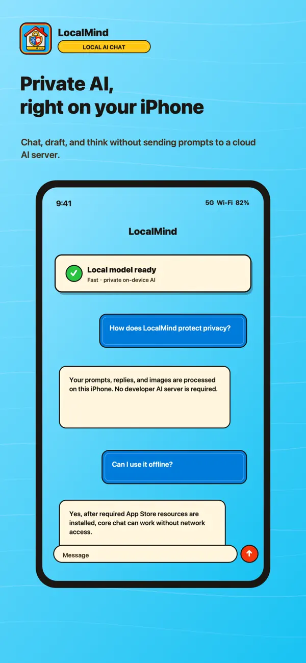 Screenshot #1 pour LocalMind Offline AI