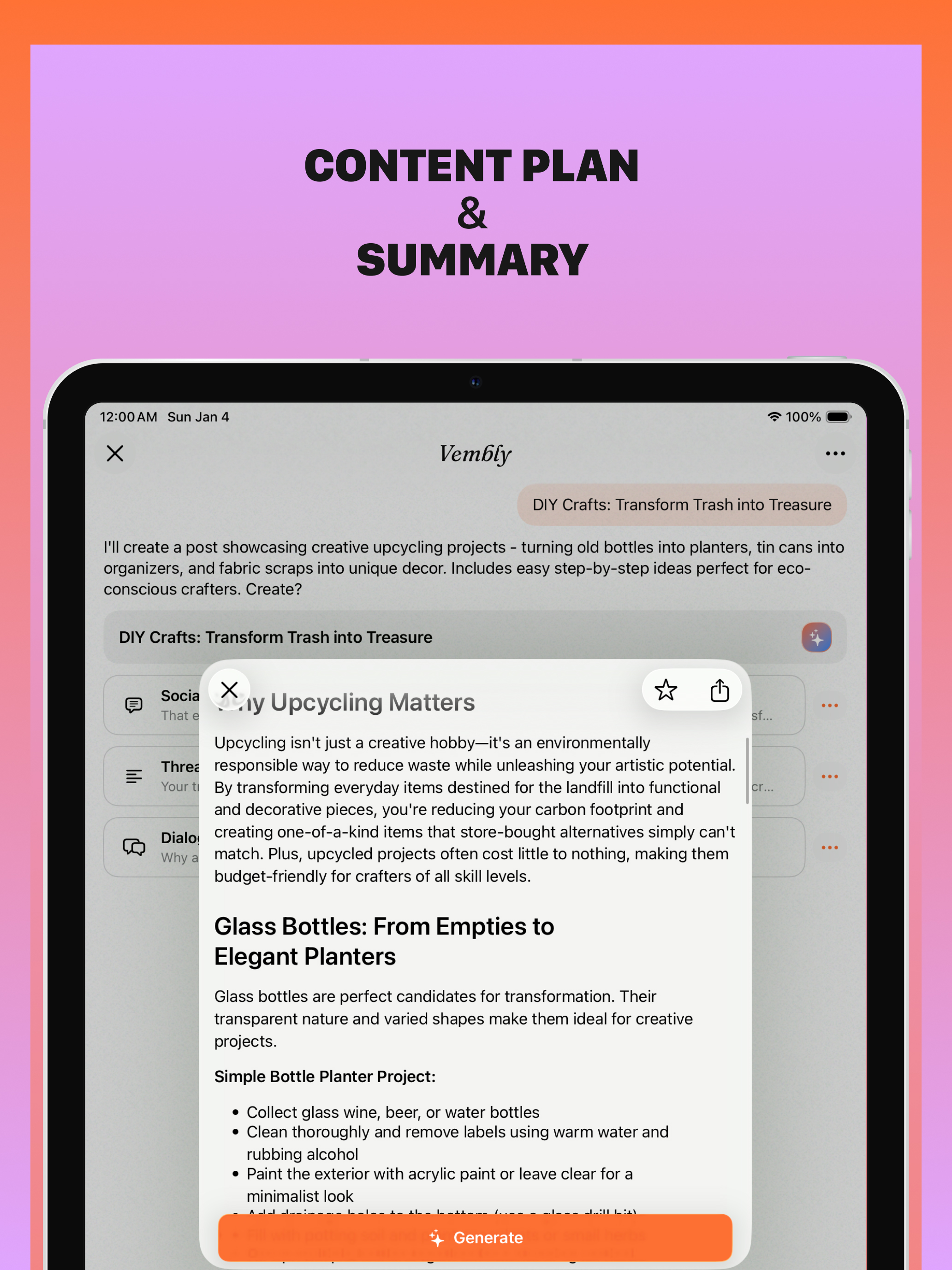 Vembly: AI Content Creator