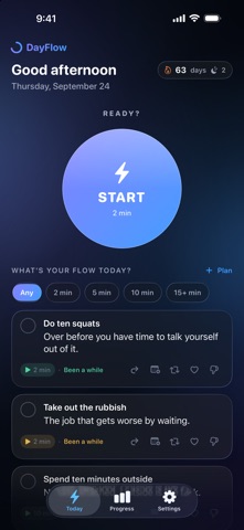 Captura de pantalla 1 de DayFlow – Small Daily Goals