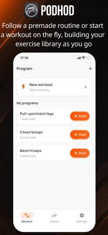 Podhod: Workout Log Screenshot 1 of 5