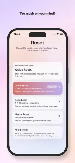 Screenshot von Reset – Instant Mental Clarity auf dem iPhone 1