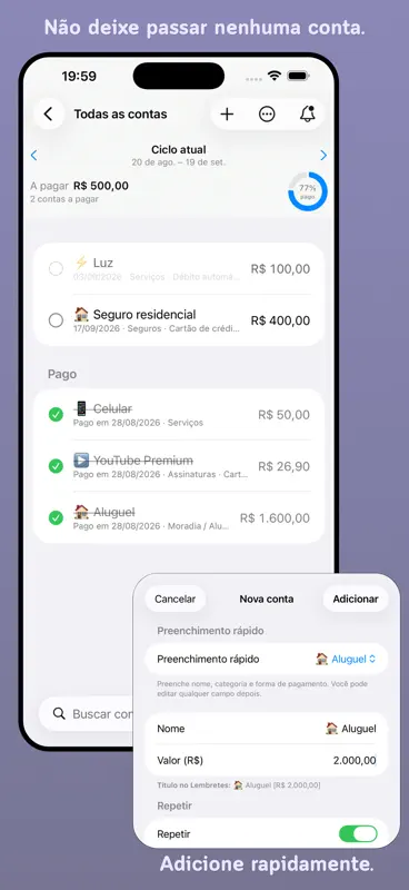 Remainders: Contas e Gastos screenshot 3 of 7