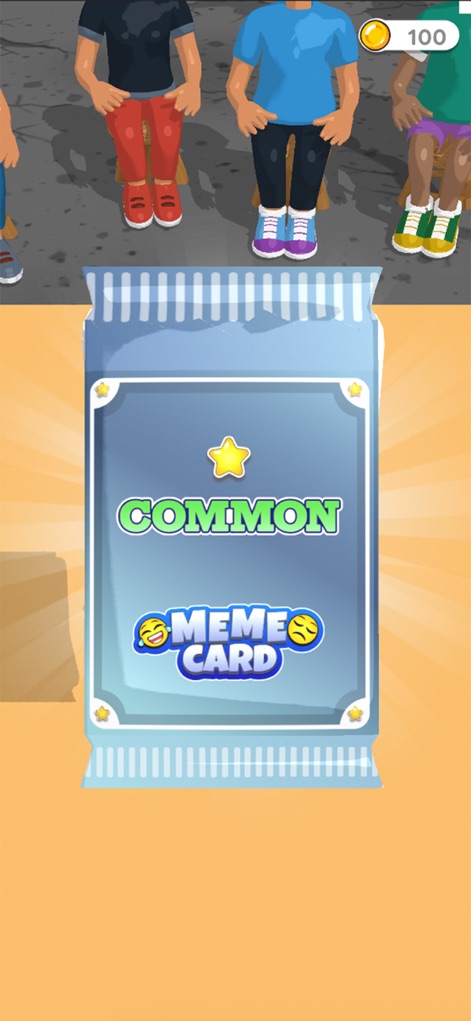 Meme Challenge-Funny Card Game - The app features distinct meme card packs with rarity indications, allowing users to expand their collection.