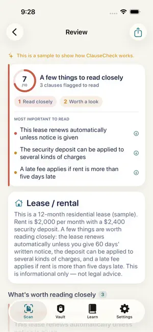 ClauseCheck: Contract Help screenshot 2