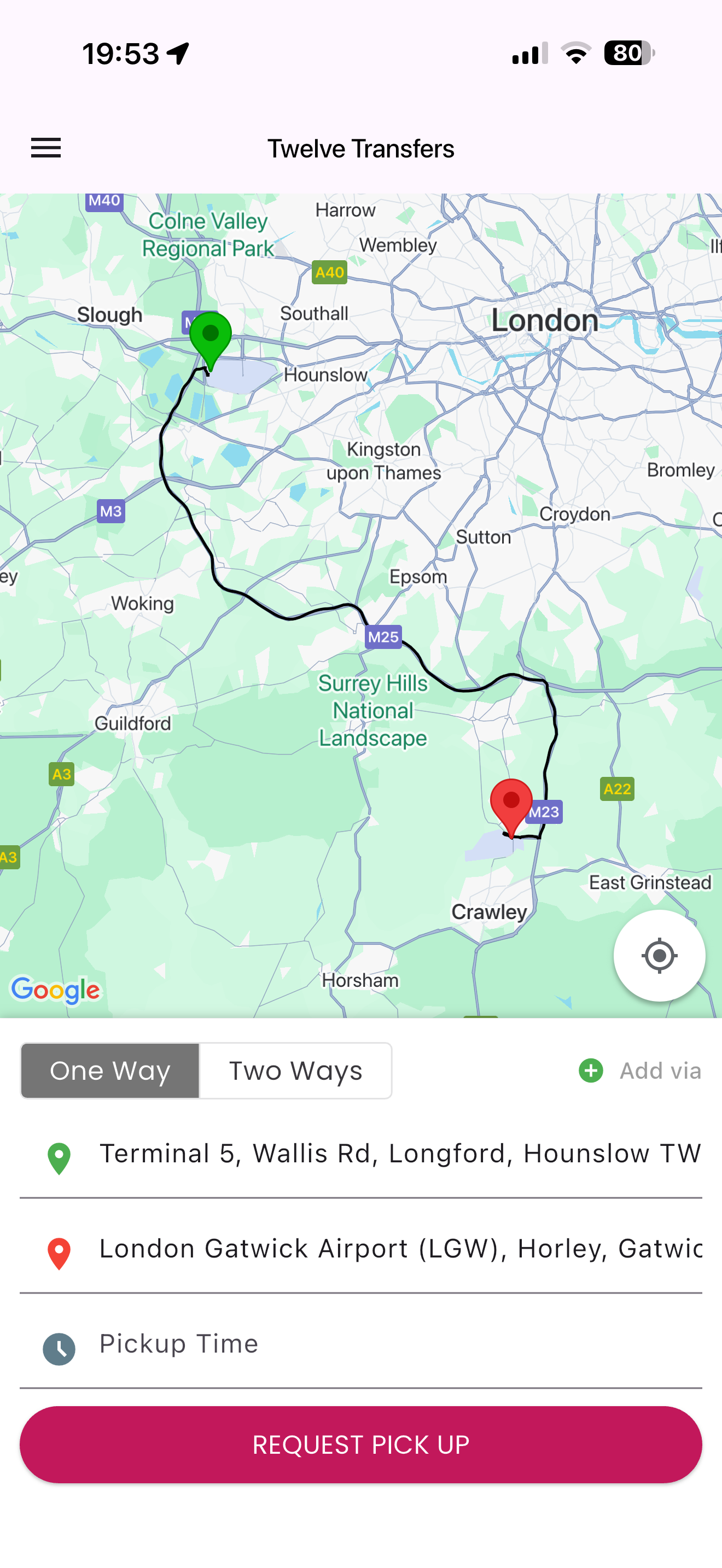 Twelve Client Airport Transfer