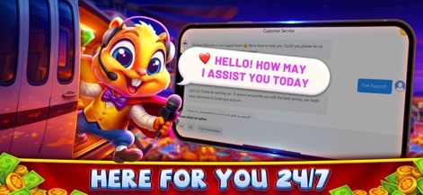 Lavish Luck Casino - The app provides accessible customer support through a clear chat interface and friendly, responsive assistance for all user inquiries.