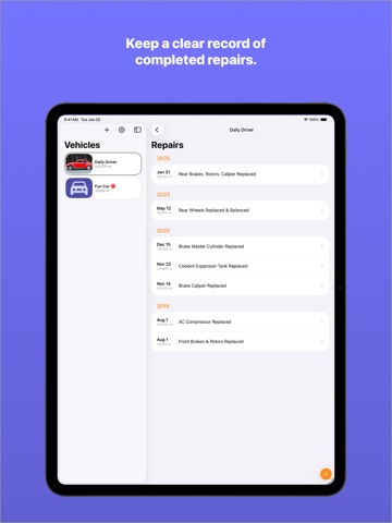 Socket: Car Care Tracker iPad screenshot
